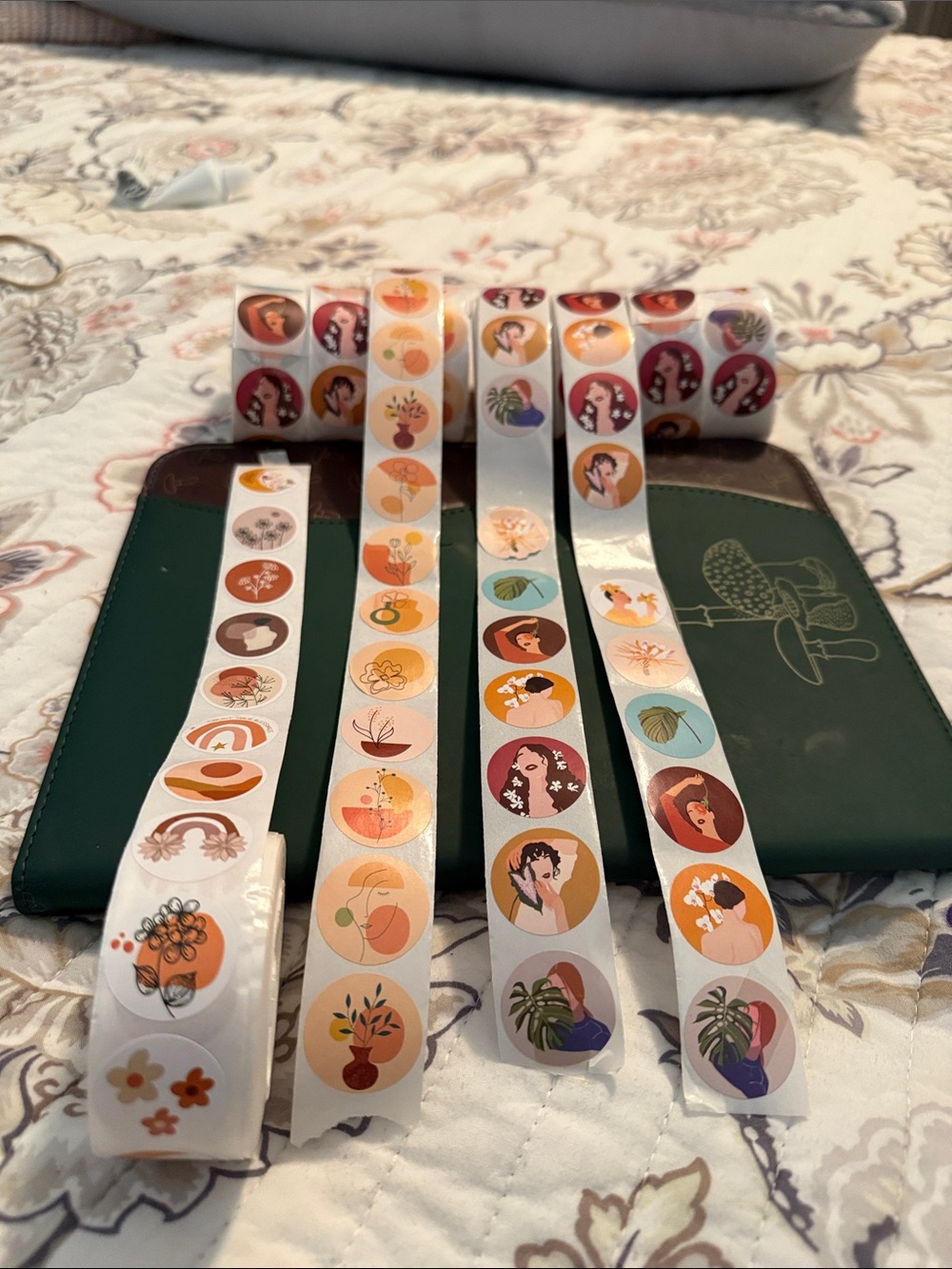Round Decorative Sticker Rolls - Warm Earth Tones